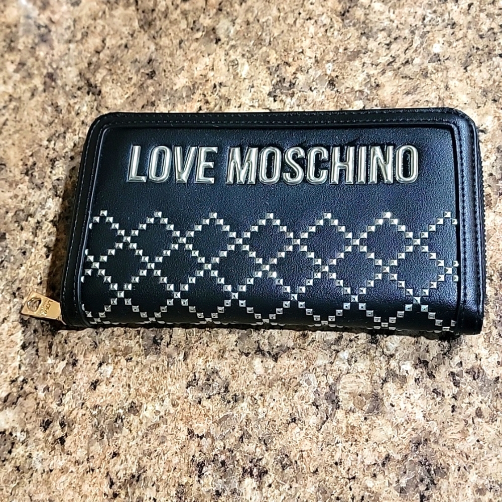 Moschino Love Graphic Black Long Wallet